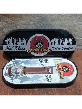Vintage Armitron Looney Tunes Mel Blanc Porky Pig Voice Watch 1998 NOS